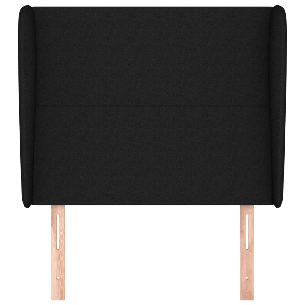 fekete szövet fejtámla szárnyakkal 103 x 23 x 118/128 cm