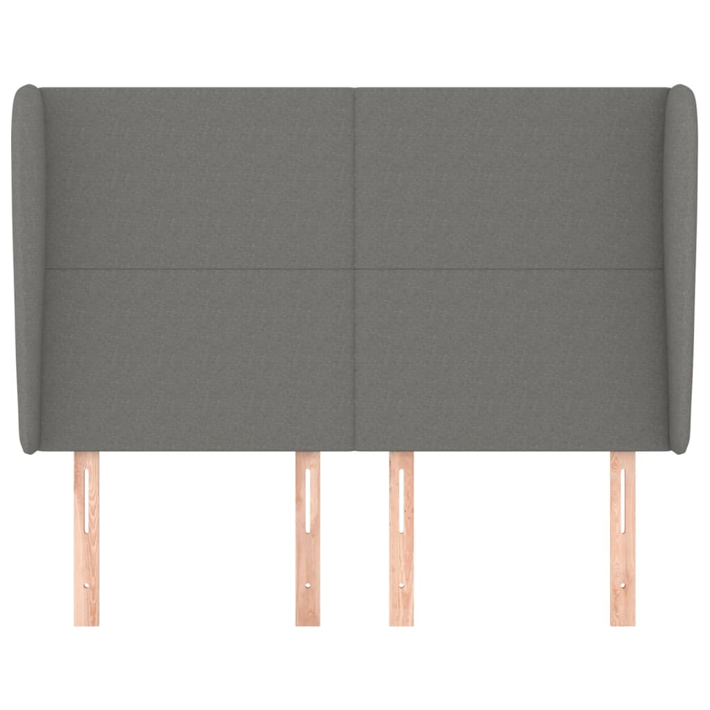 sötétszürke szövet fejtámla szárnyakkal 147 x 23 x 118/128 cm