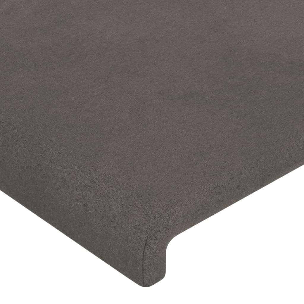 sötétszürke bársony fejtámla szárnyakkal 83 x 23 x 118/128 cm