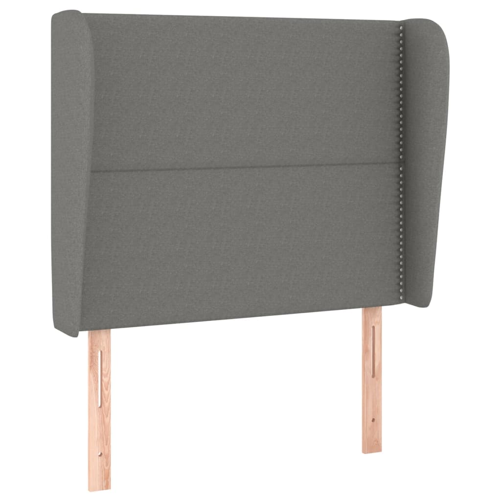 sötétszürke szövet fejtámla szárnyakkal 93 x 23 x 118/128 cm