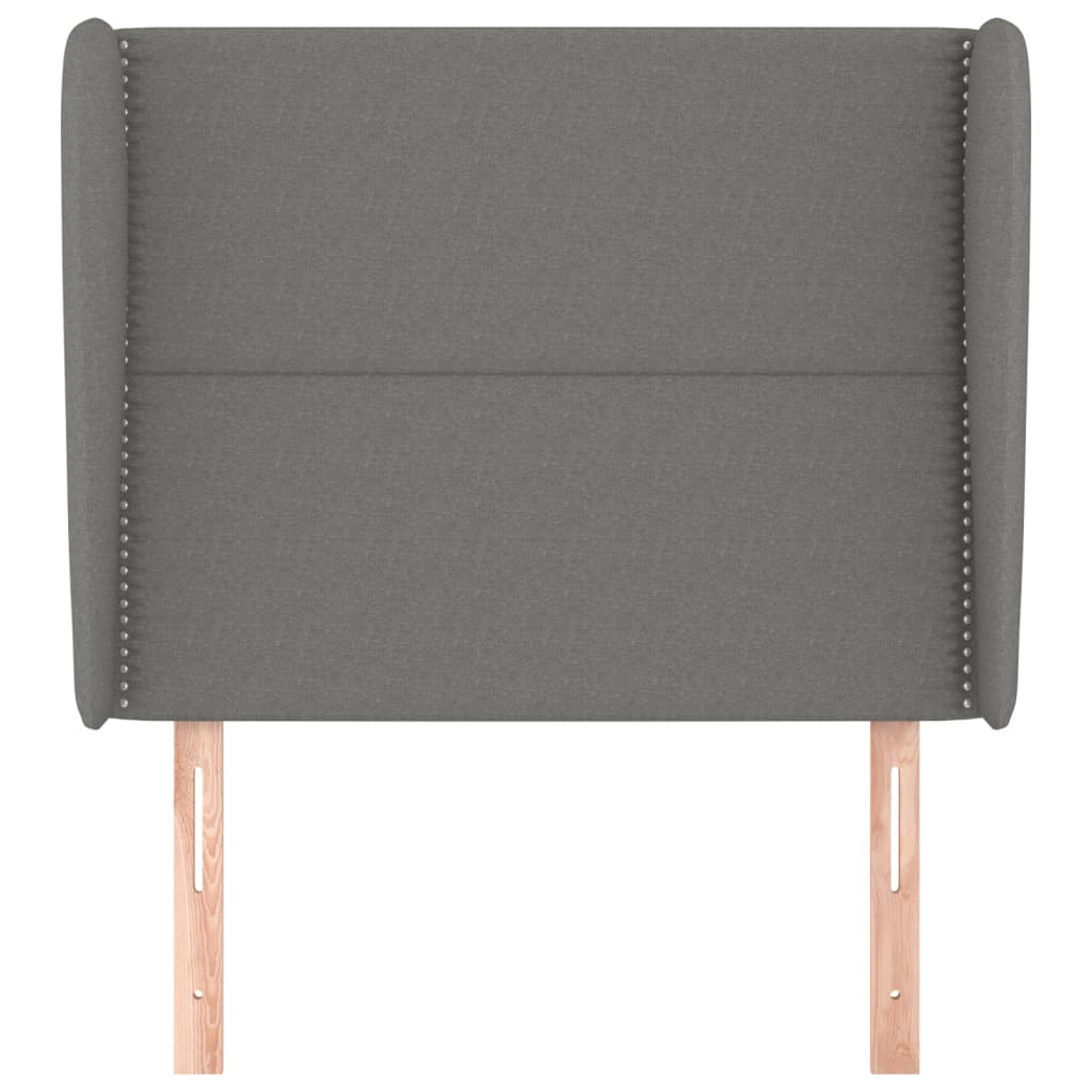 sötétszürke szövet fejtámla szárnyakkal 93 x 23 x 118/128 cm