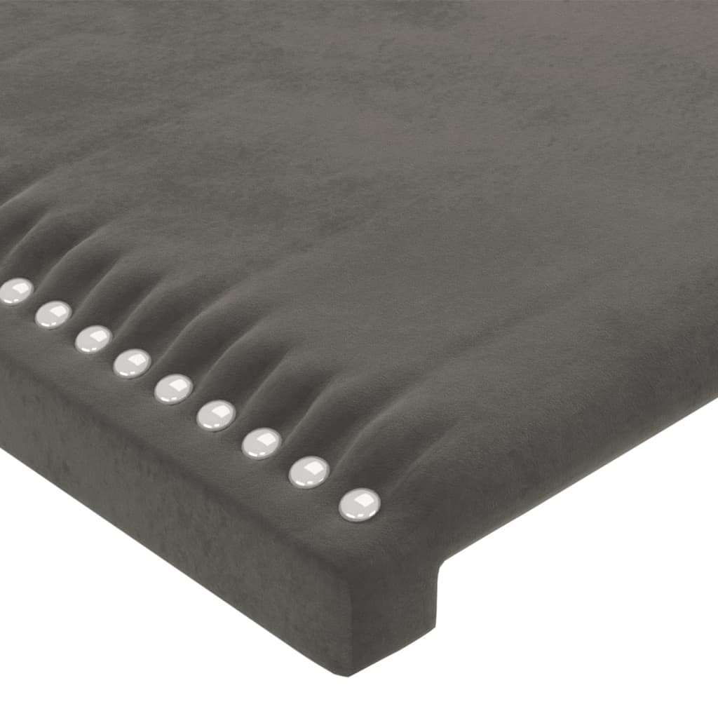 sötétszürke bársony fejtámla szárnyakkal 103 x 23 x 118/128 cm