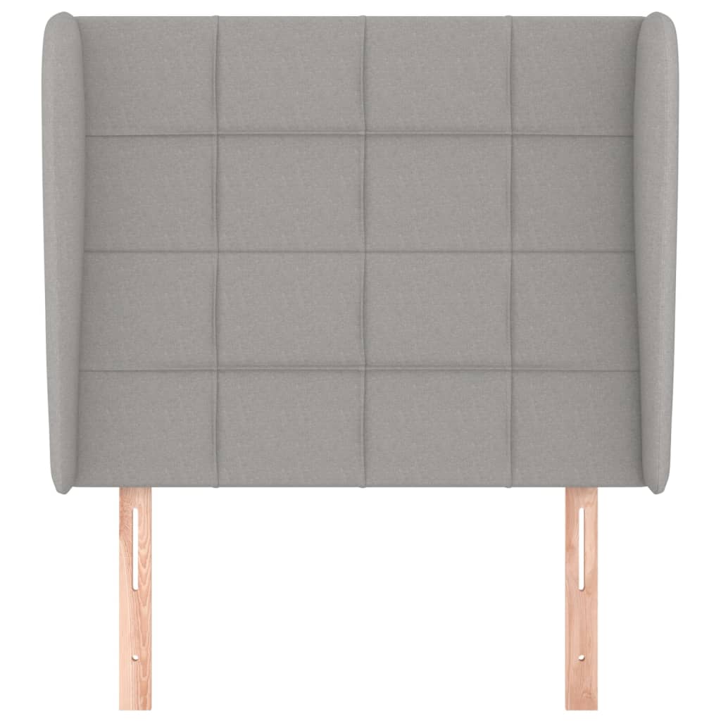 világosszürke szövet fejtámla szárnyakkal 93 x 23 x 118/128 cm