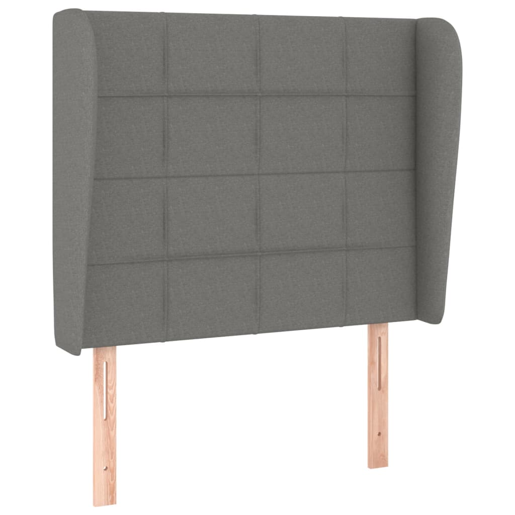 sötétszürke szövet fejtámla szárnyakkal 93 x 23 x 118/128 cm