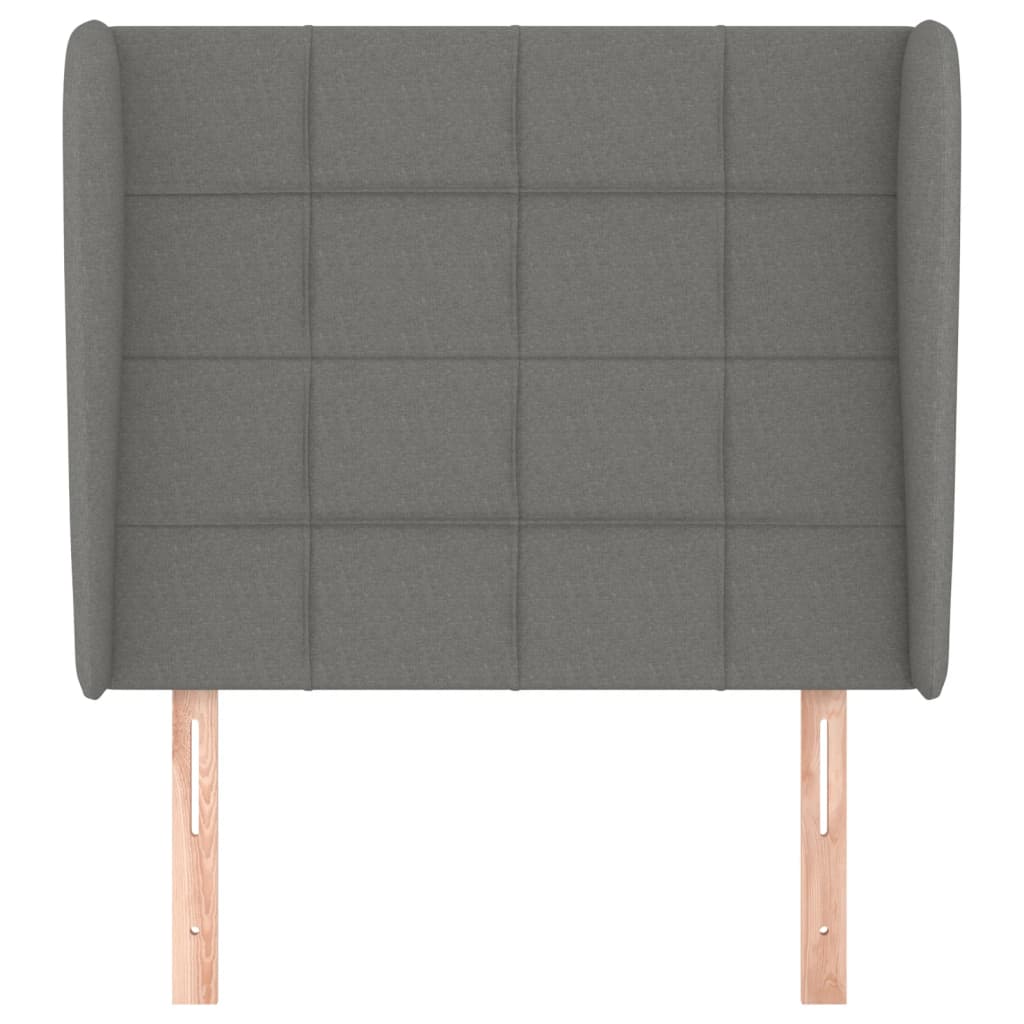 sötétszürke szövet fejtámla szárnyakkal 93 x 23 x 118/128 cm