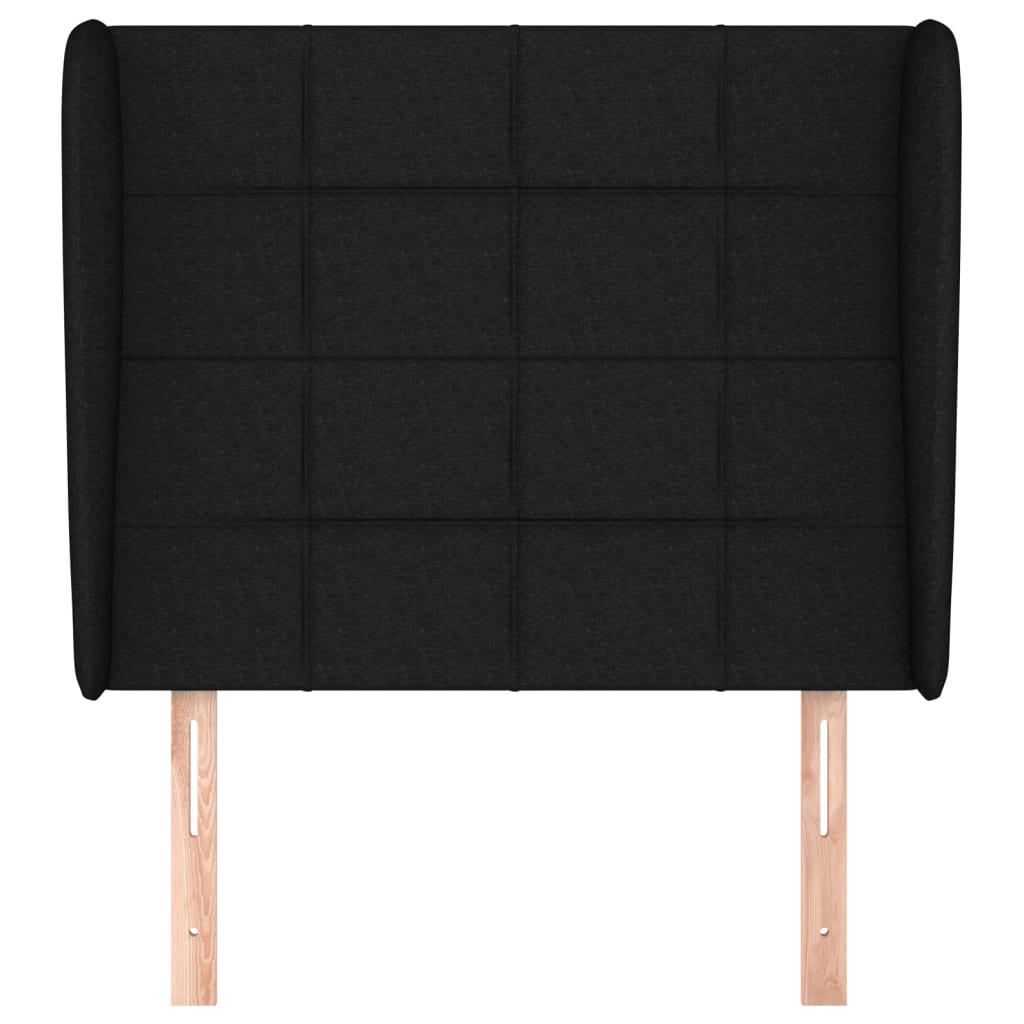 fekete szövet fejtámla szárnyakkal 93 x 23 x 118/128 cm