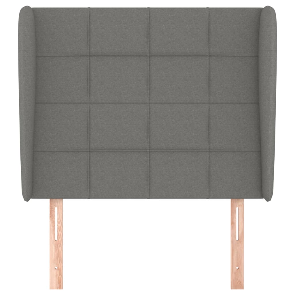 sötétszürke szövet fejtámla szárnyakkal 103 x 23 x 118/128 cm