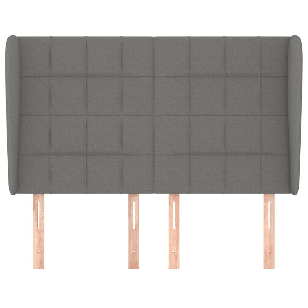 sötétszürke szövet fejtámla szárnyakkal 147 x 23 x 118/128 cm