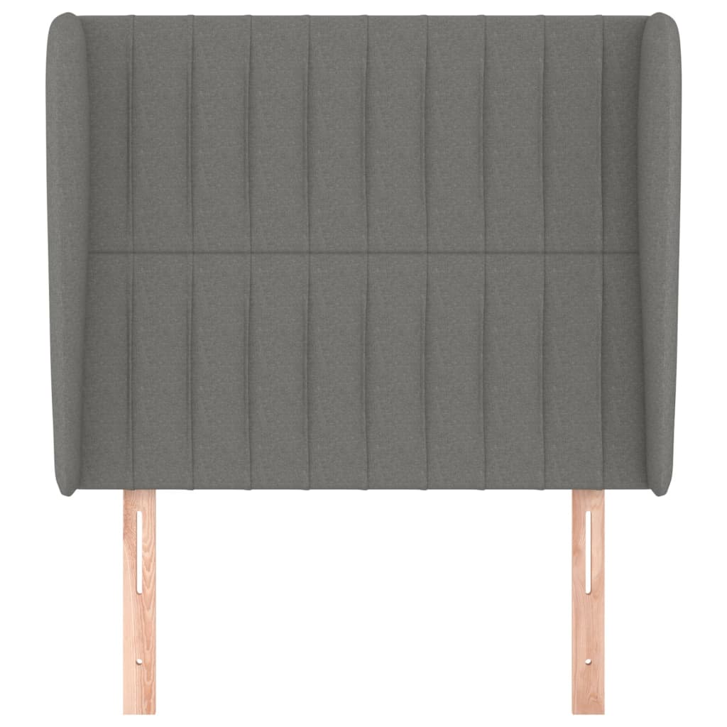 sötétszürke szövet fejtámla szárnyakkal 93 x 23 x 118/128 cm