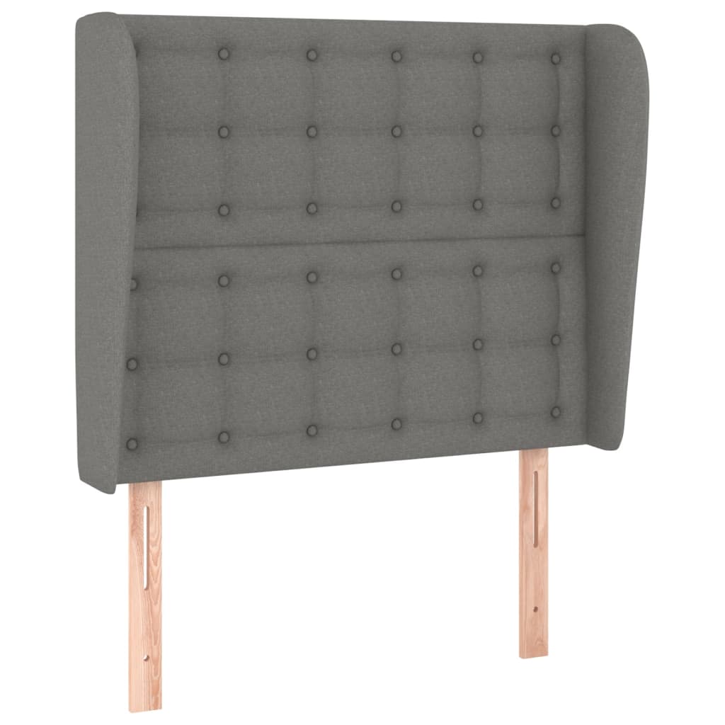 sötétszürke szövet fejtámla szárnyakkal 93 x 23 x 118/128 cm