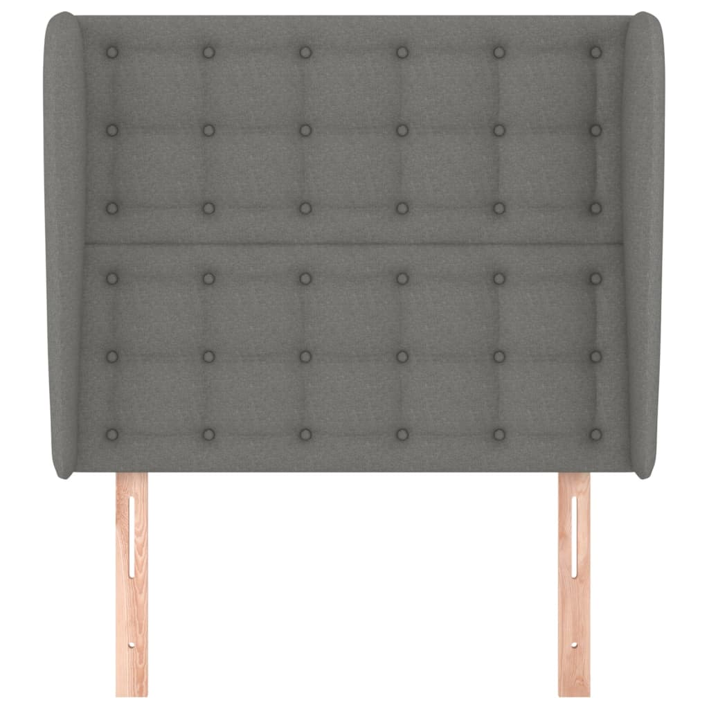 sötétszürke szövet fejtámla szárnyakkal 103 x 23 x 118/128 cm