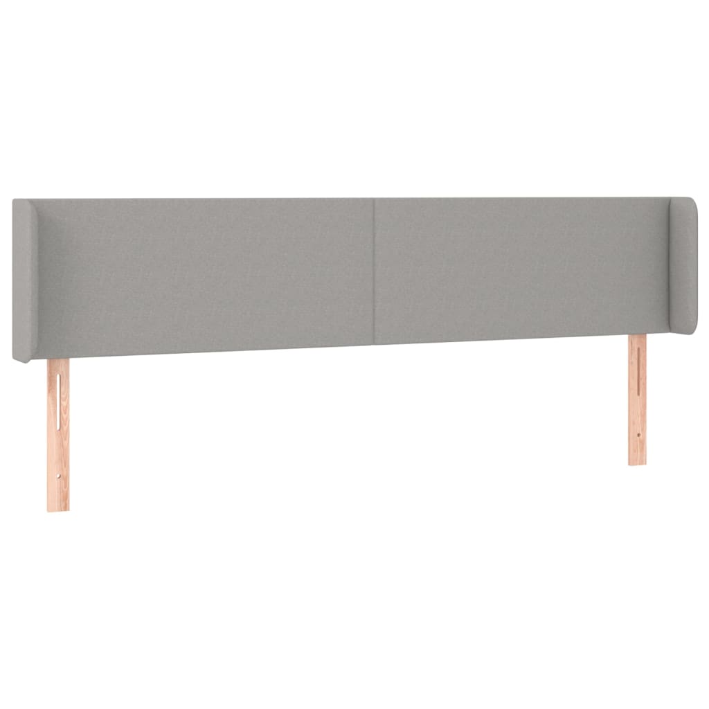 világosszürke szövet fejtámla szárnyakkal 203x16x78/88 cm