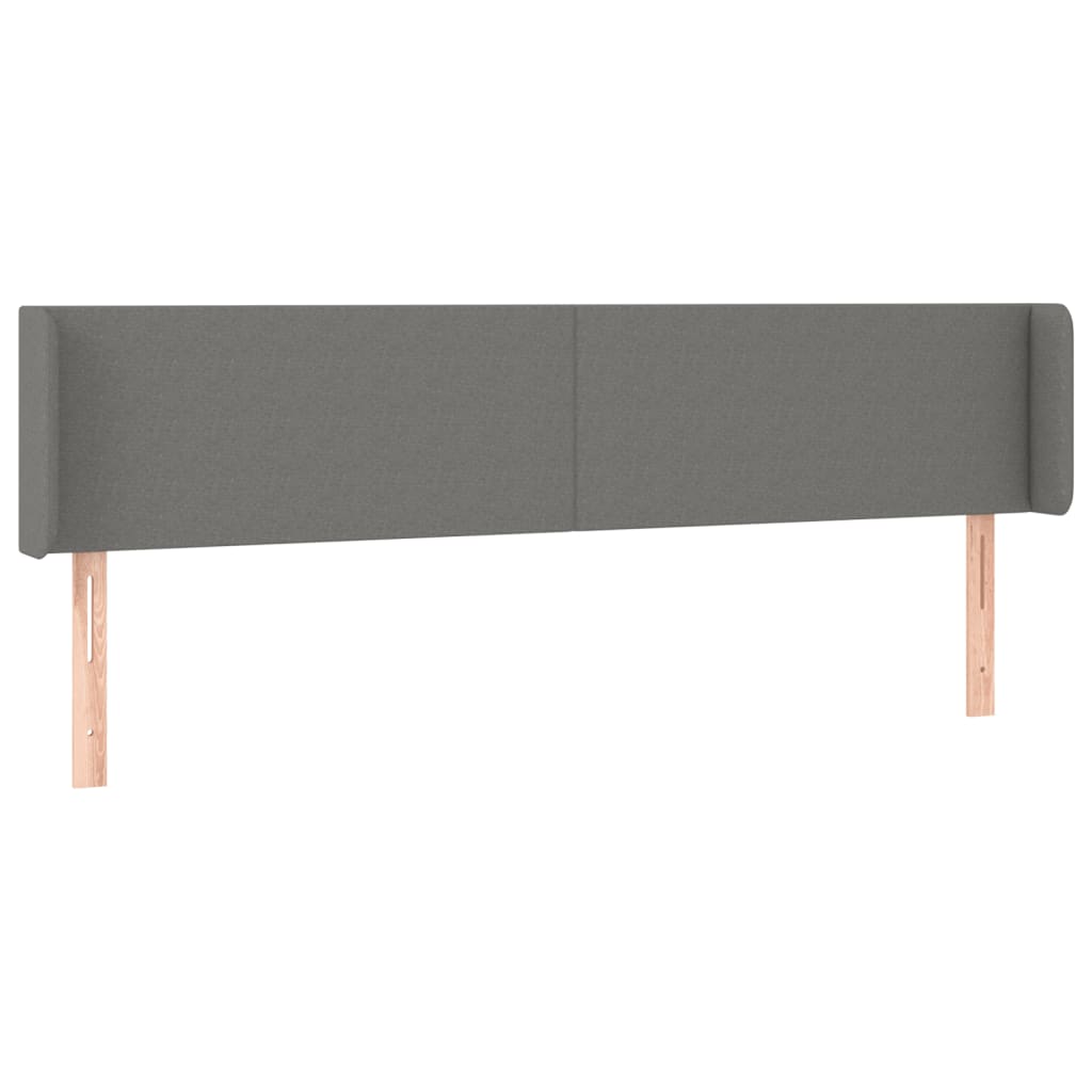 sötétszürke szövet fejtámla szárnyakkal 203x16x78/88 cm