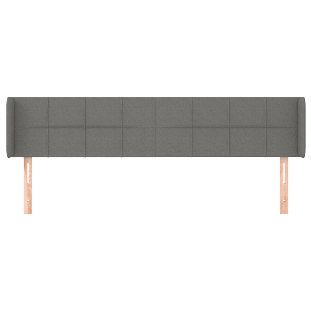 sötétszürke szövet fejtámla szárnyakkal 203x16x78/88 cm