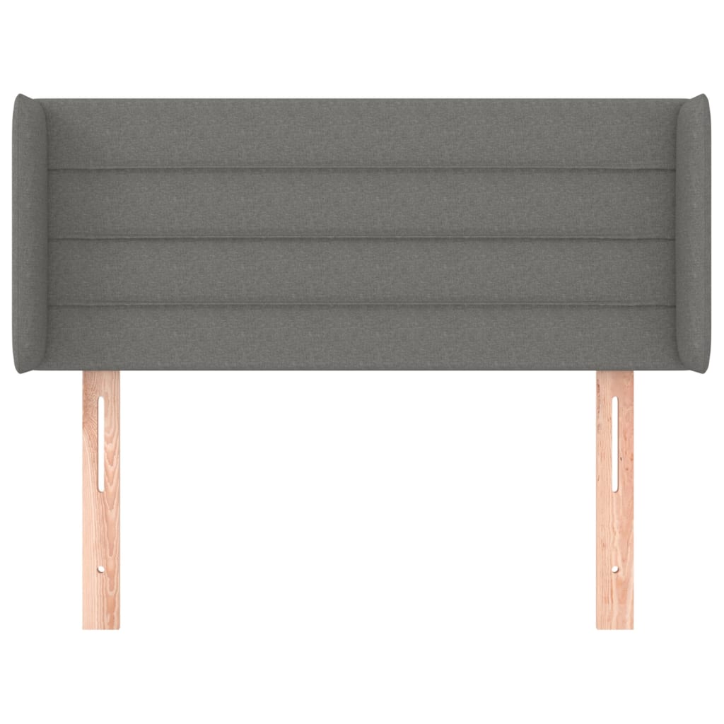 sötétszürke szövet fejtámla szárnyakkal 93x16x78/88 cm