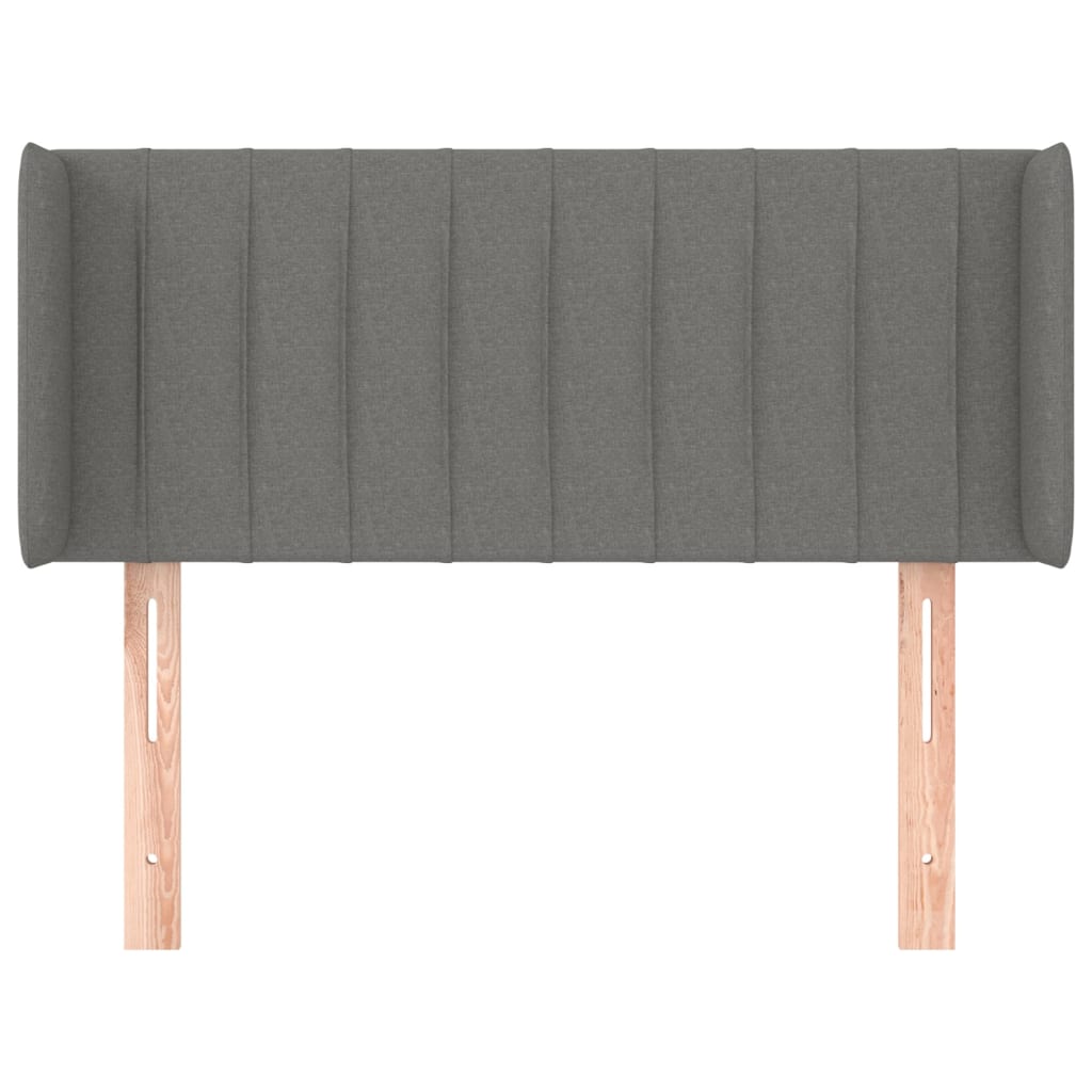 sötétszürke szövet fejtámla szárnyakkal 93x16x78/88 cm