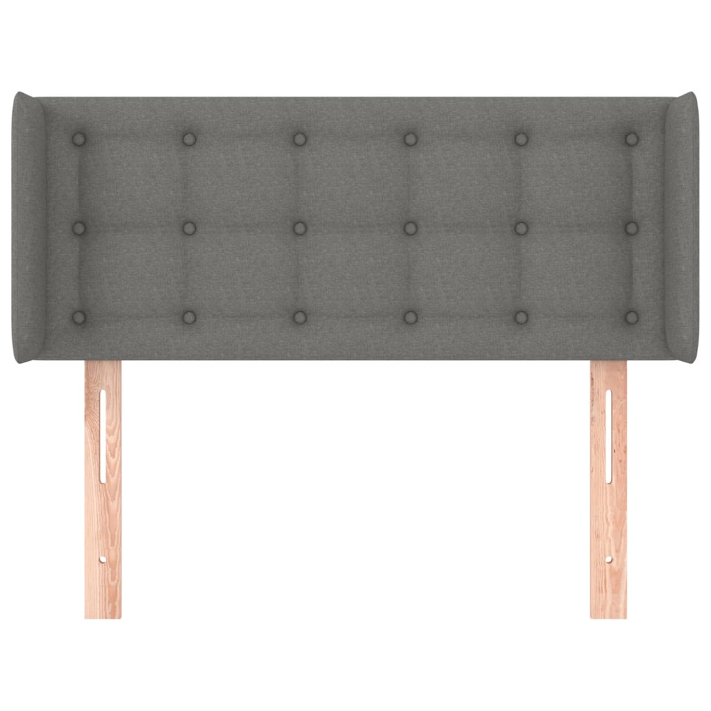 sötétszürke szövet fejtámla szárnyakkal 93x16x78/88 cm
