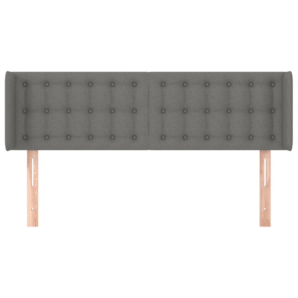 sötétszürke szövet fejtámla szárnyakkal 147x16x78/88 cm