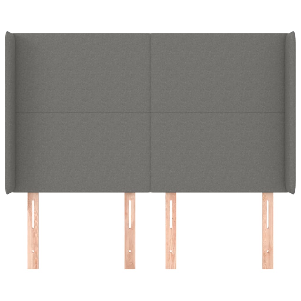 sötétszürke szövet fejtámla szárnyakkal 147x16x118/128 cm