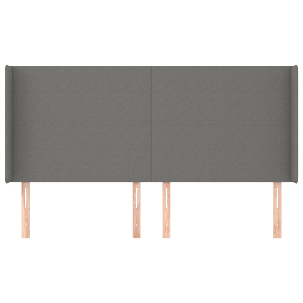 sötétszürke szövet fejtámla szárnyakkal 163x16x118/128 cm
