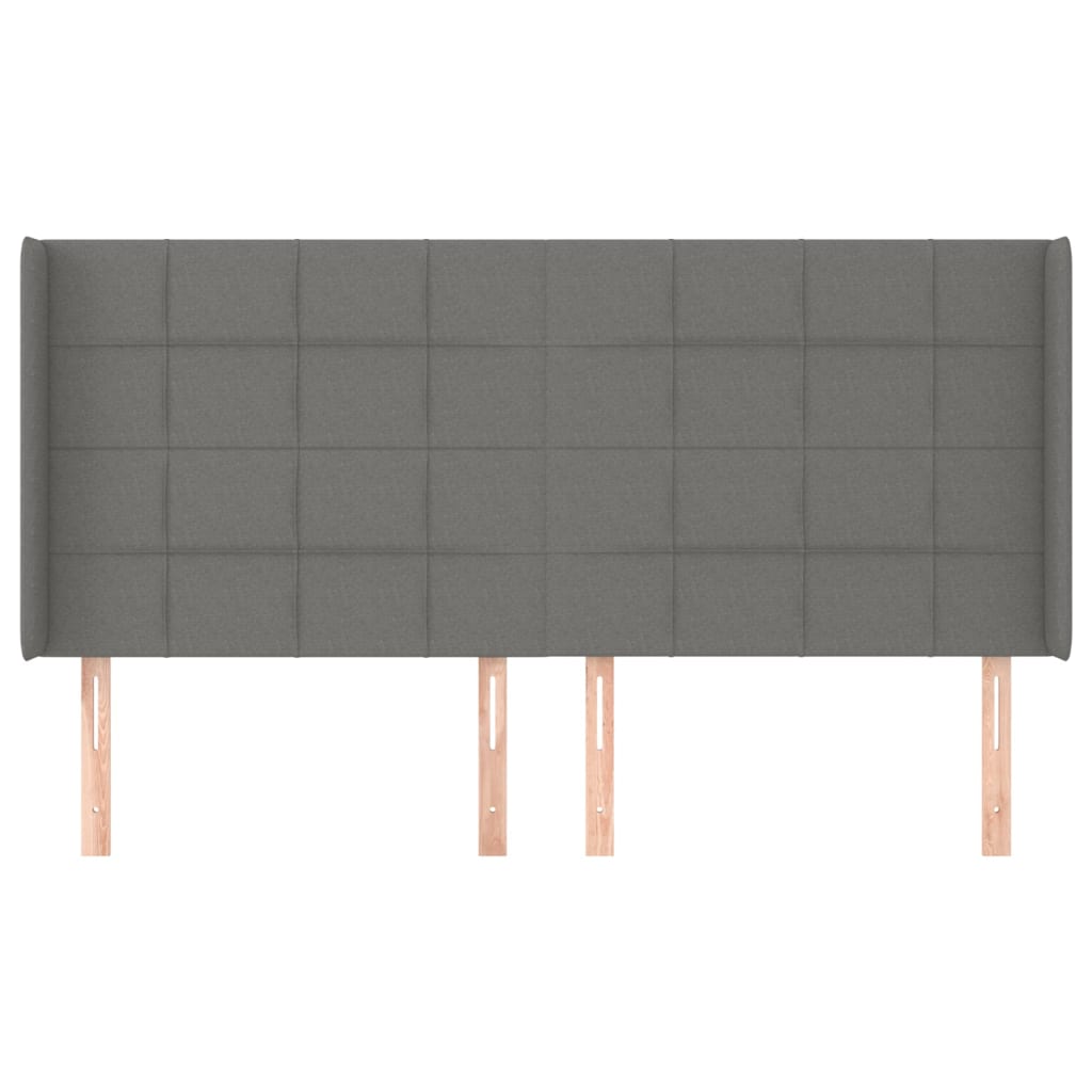 sötétszürke szövet fejtámla szárnyakkal 183x16x118/128 cm