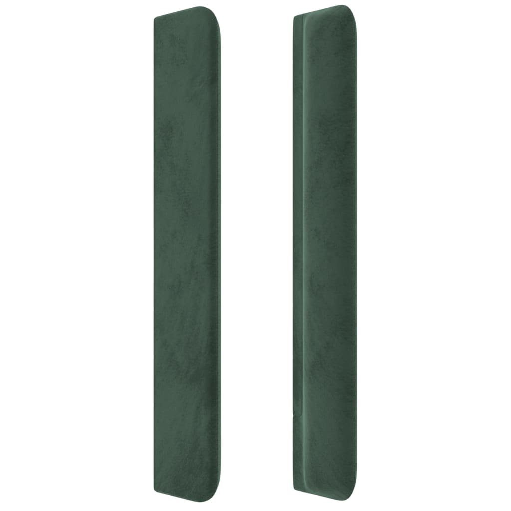 sötétzöld bársony fejtámla szárnyakkal 93x16x118/128 cm