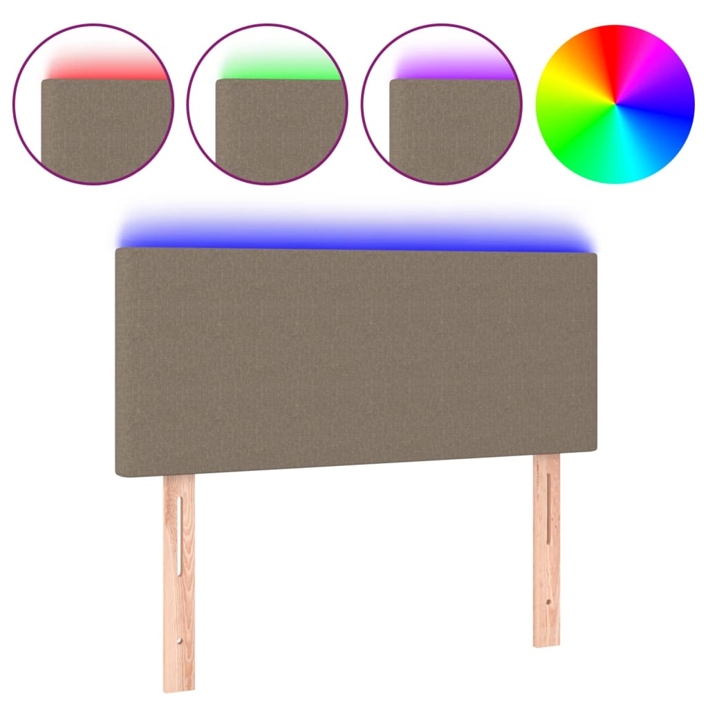 tópszínű szövet LED-es fejtámla 90x5x78/88 cm