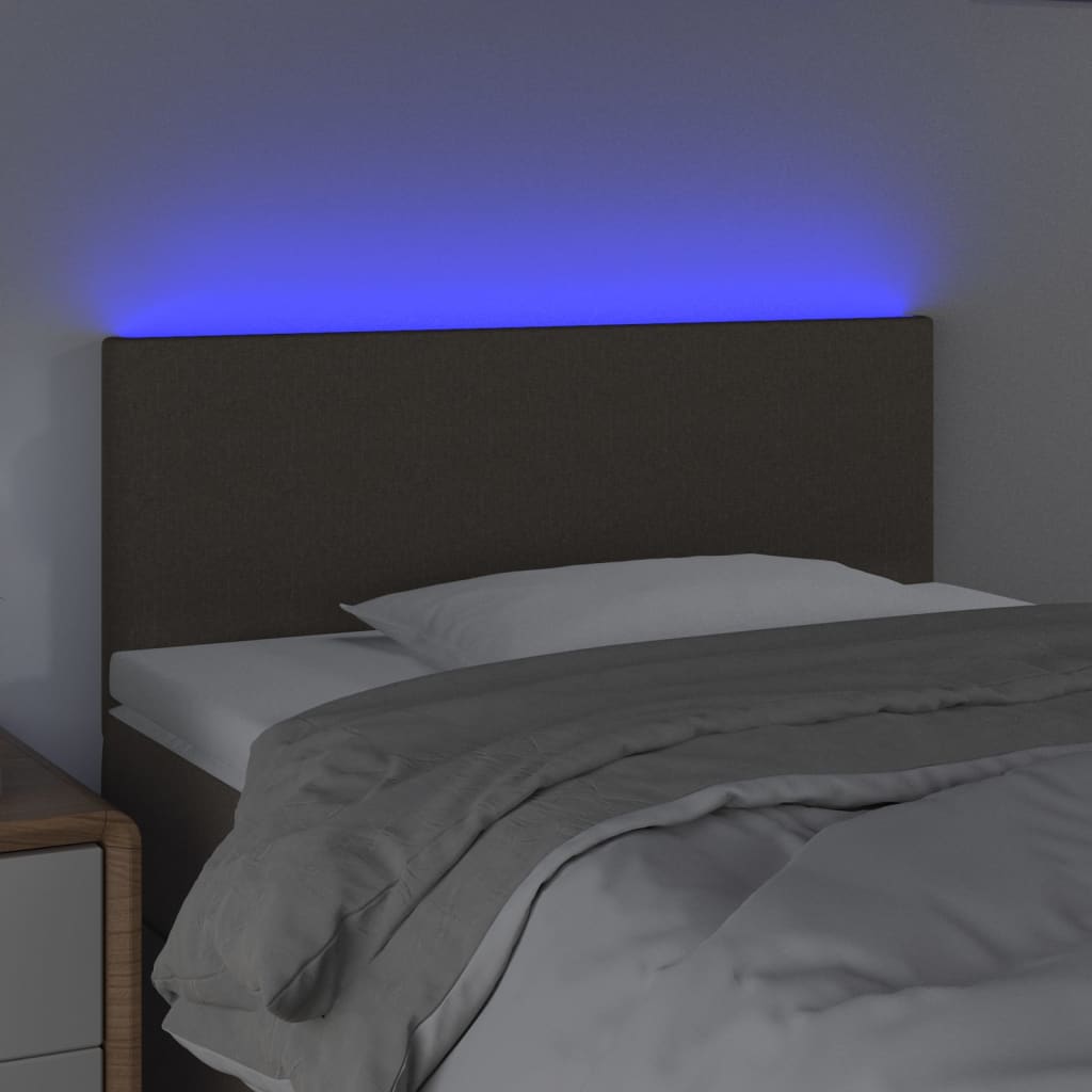 tópszínű szövet LED-es fejtámla 90x5x78/88 cm