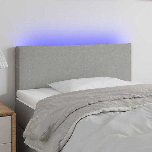 világosszürke szövet LED-es fejtámla 100x5x78/88 cm