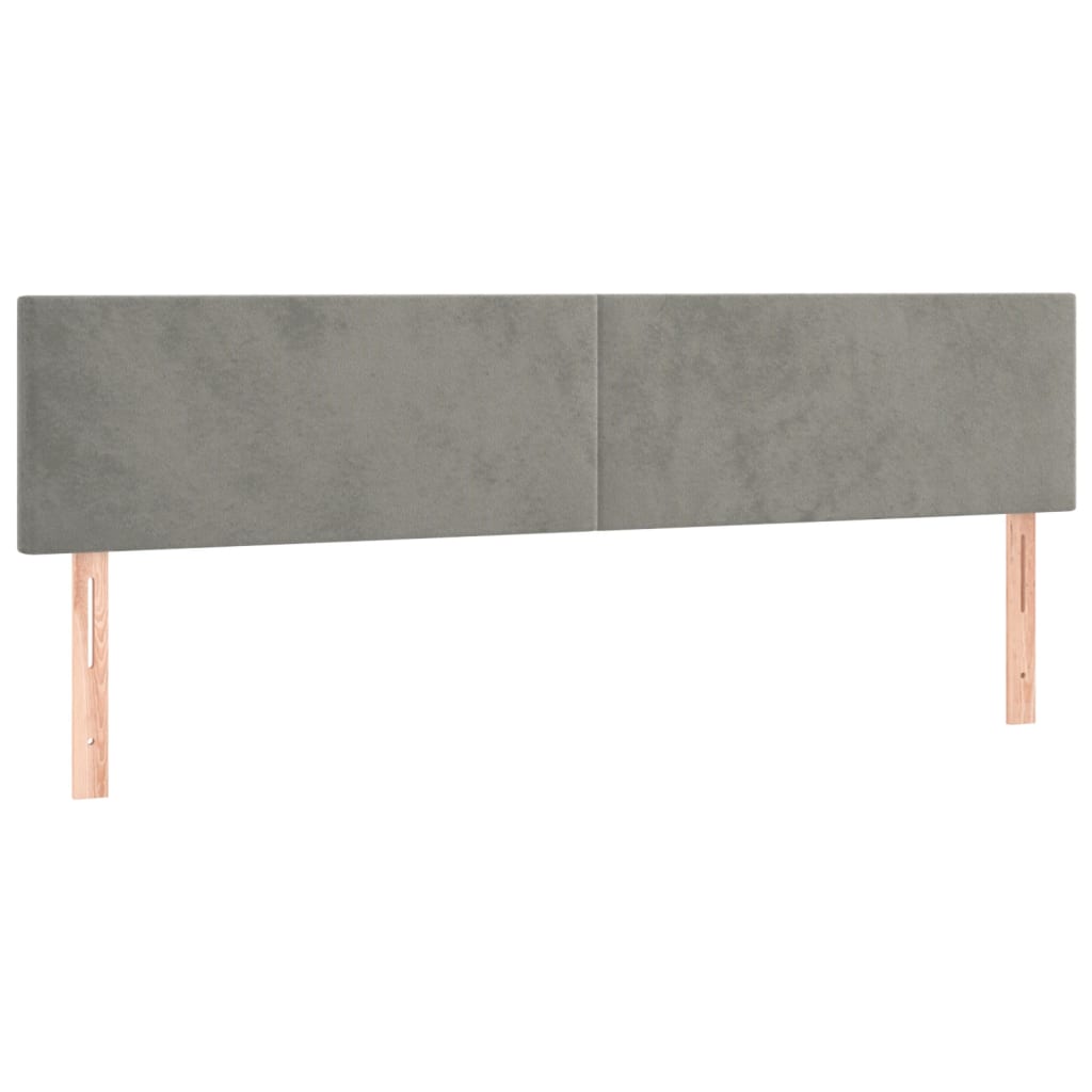 világosszürke bársony LED-es fejtámla 180x5x78/88 cm