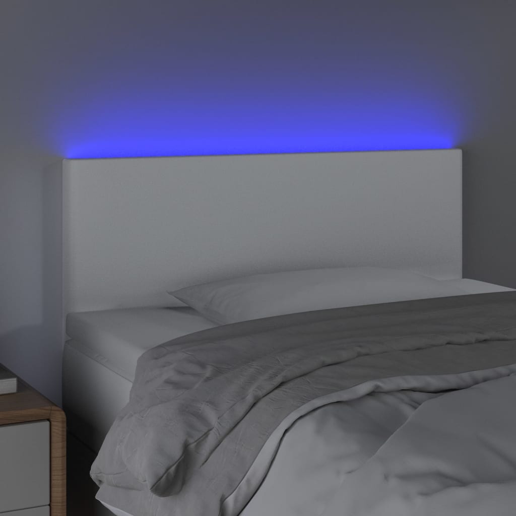 fehér műbőr LED-es fejtámla 90 x 5 x 78/88 cm