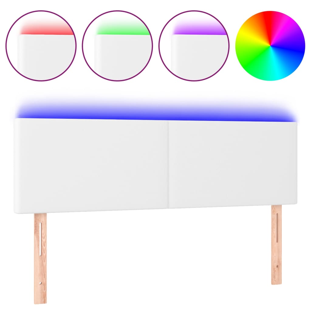 fehér műbőr LED-es fejtámla 144 x 5 x 78/88 cm