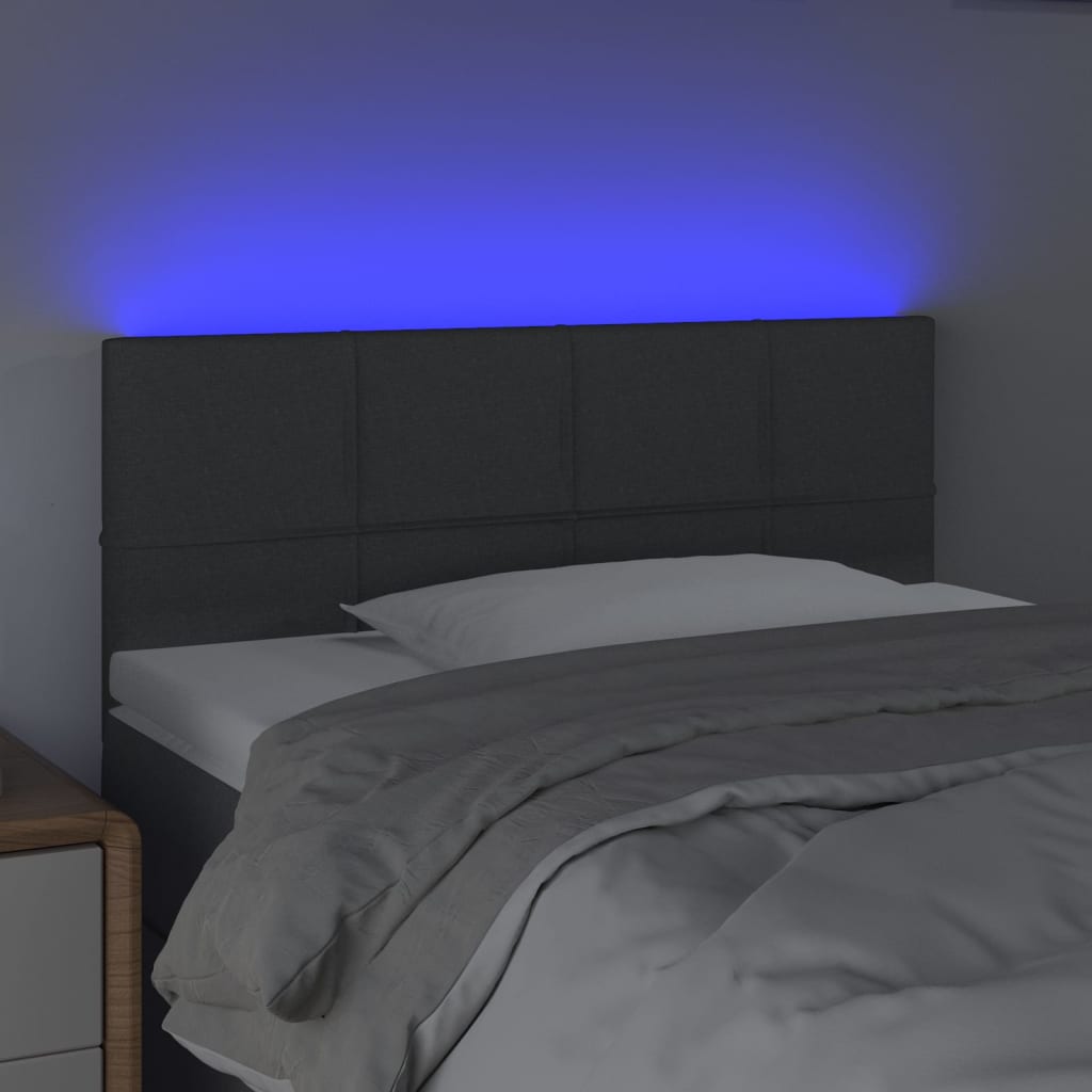 sötétszürke szövet LED-es fejtámla 80 x 5 x 78/88 cm