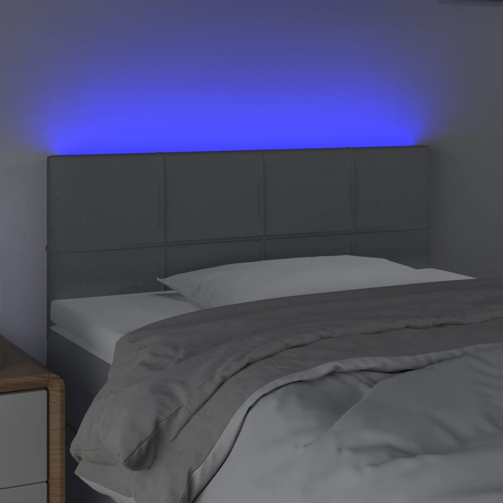 világosszürke szövet LED-es fejtámla 100x5x78/88 cm