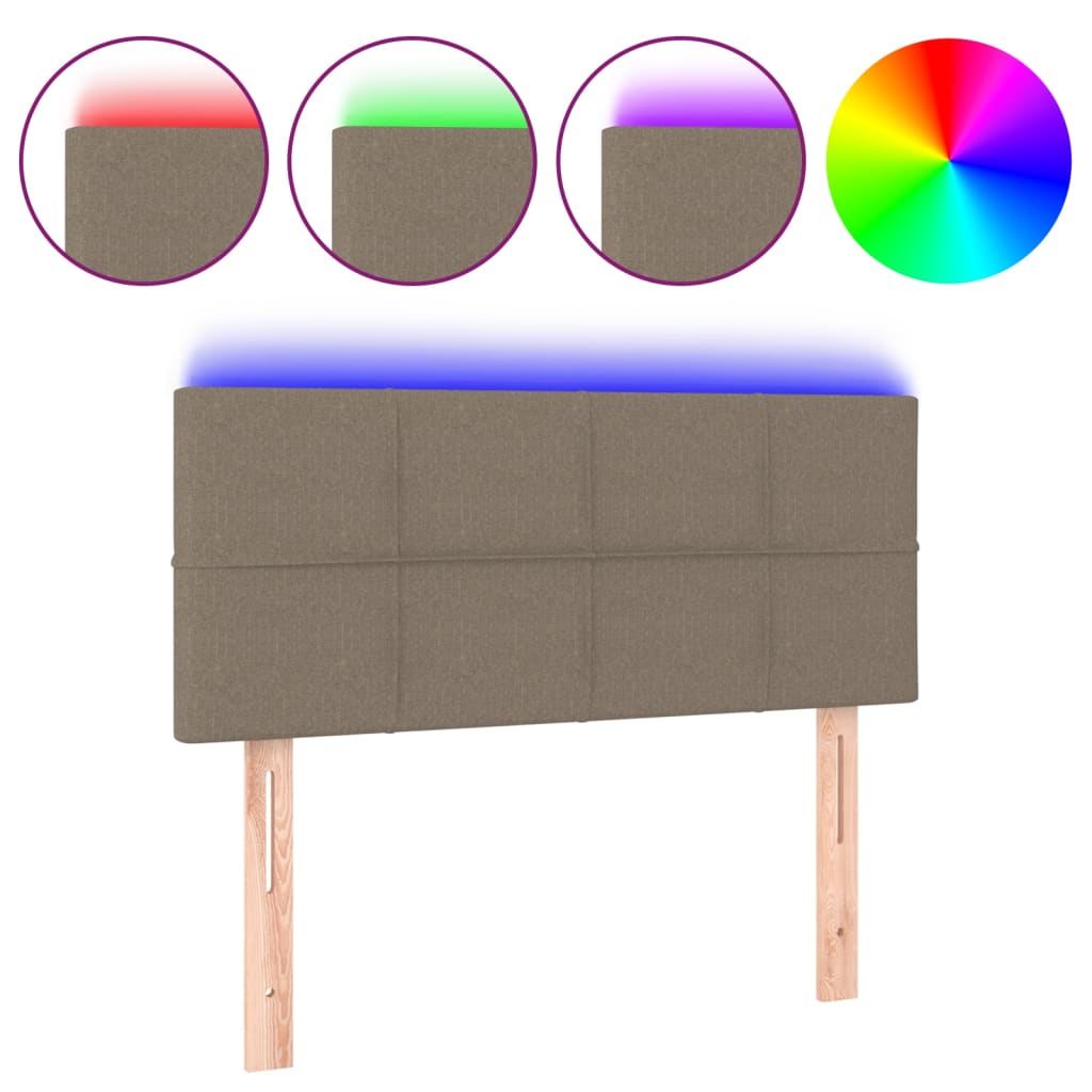 tópszínű szövet LED-es fejtámla 100x5x78/88 cm