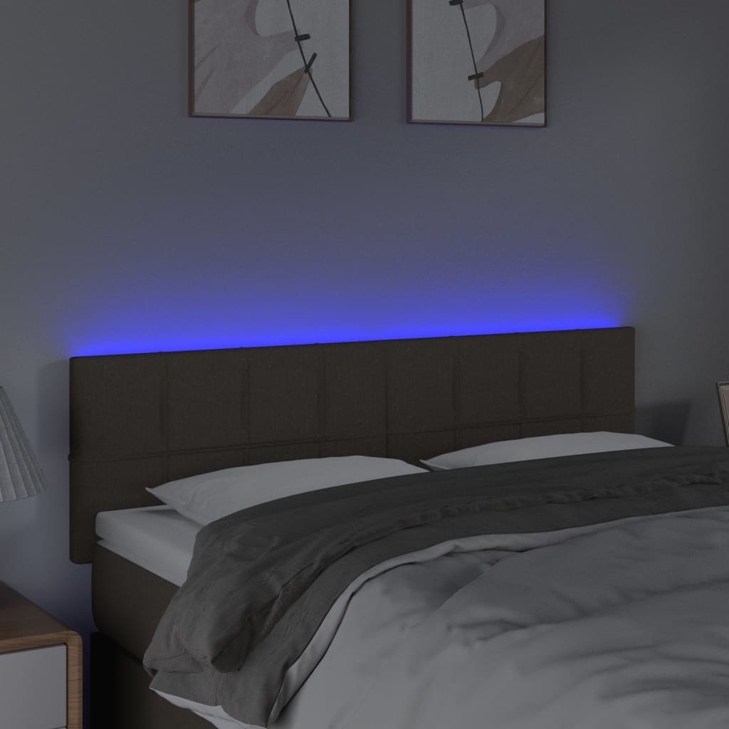 tópszínű szövet LED-es fejtámla 144x5x78/88 cm