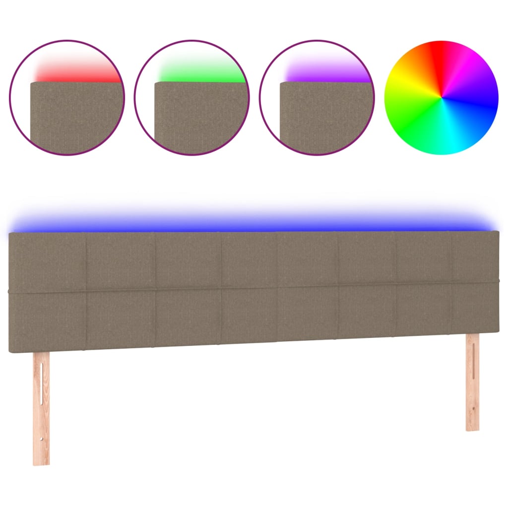 tópszínű szövet LED-es fejtámla 160x5x78/88 cm