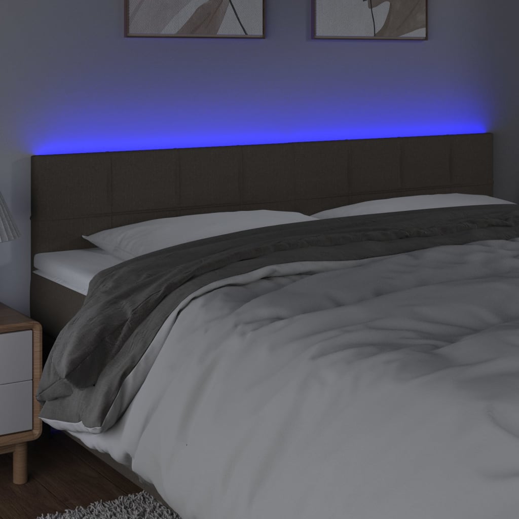 tópszínű szövet LED-es fejtámla 160x5x78/88 cm