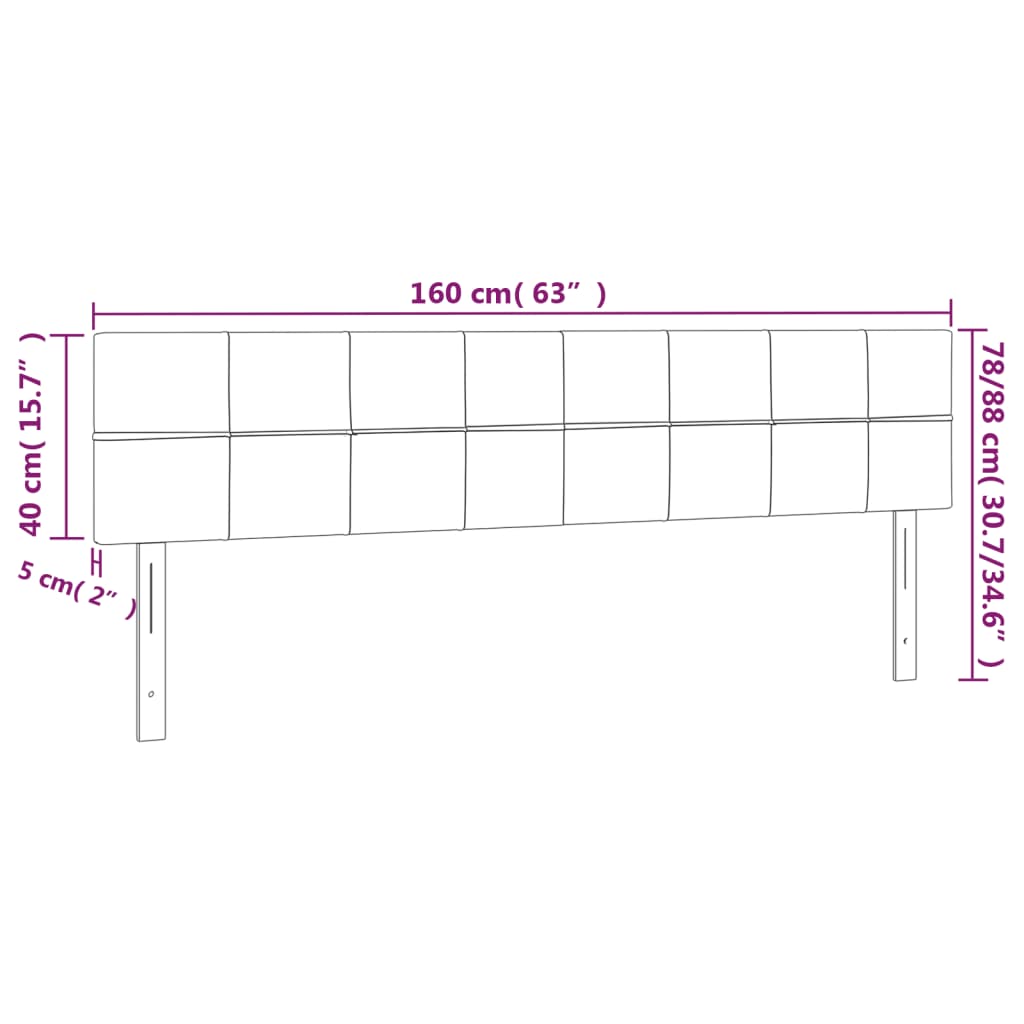 tópszínű szövet LED-es fejtámla 160x5x78/88 cm
