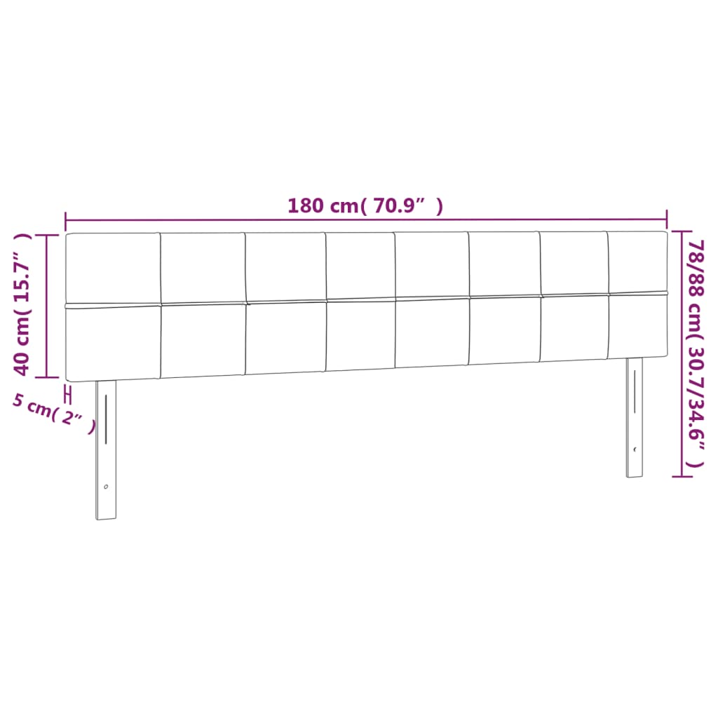 világosszürke szövet LED-es fejtámla 180x5x78/88 cm