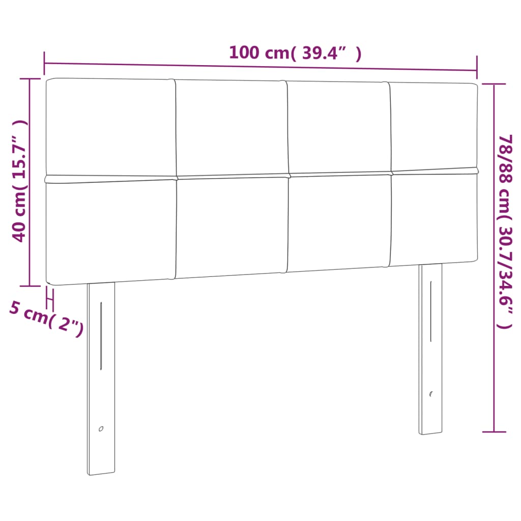 fekete bársony LED-es fejtámla 100x5x78/88 cm