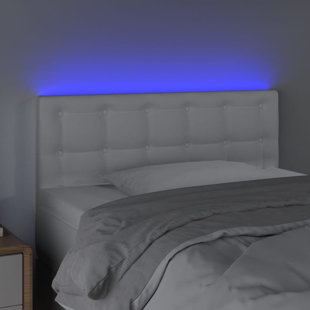 fehér műbőr LED-es fejtámla 90 x 5 x 78/88 cm