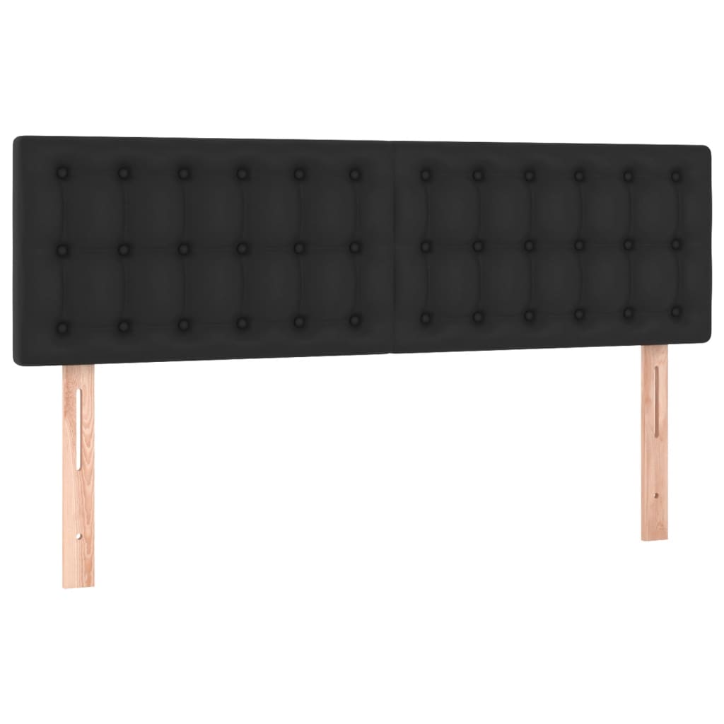 fekete műbőr LED-es fejtámla 144 x 5 x 78/88 cm