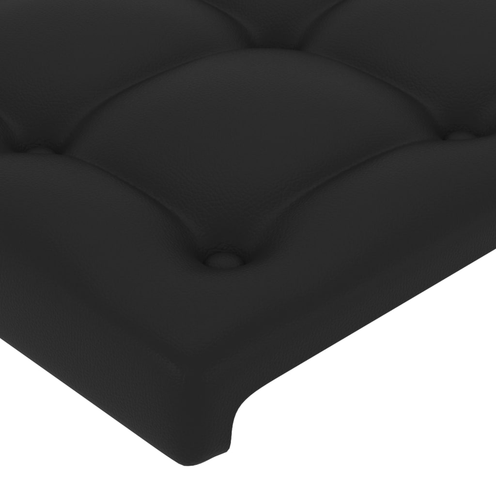fekete műbőr LED-es fejtámla 144 x 5 x 78/88 cm