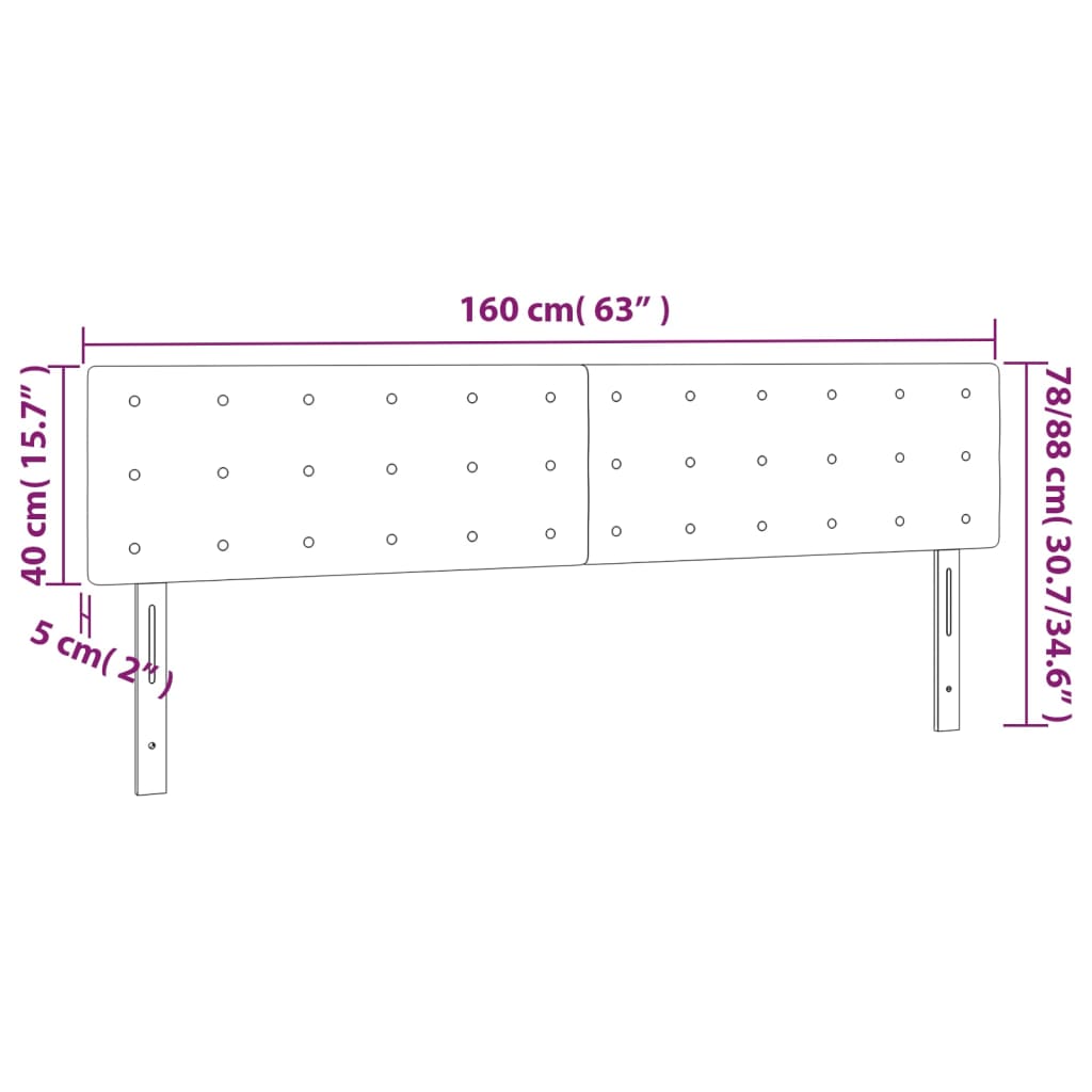 fehér műbőr LED-es fejtámla 160 x 5 x 78/88 cm