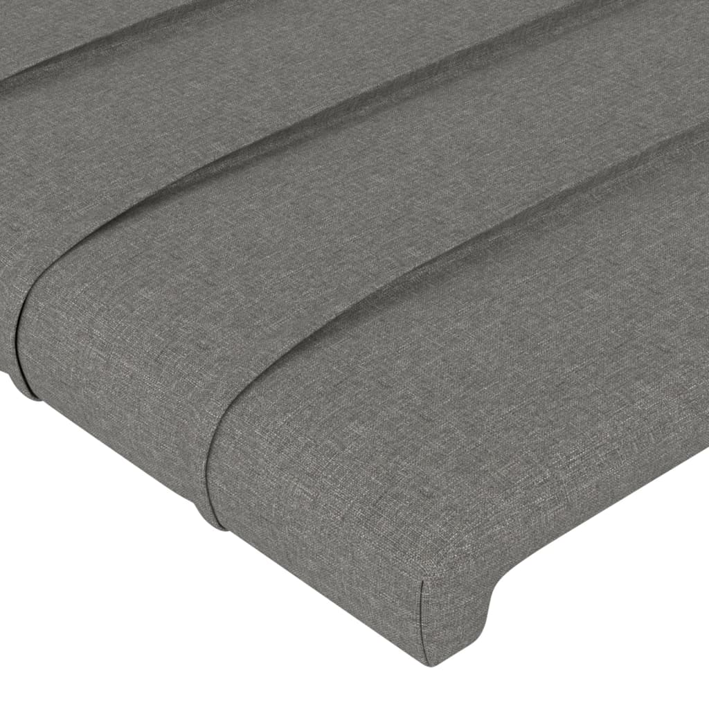 sötétszürke szövet LED-es fejtámla 100x5x78/88 cm