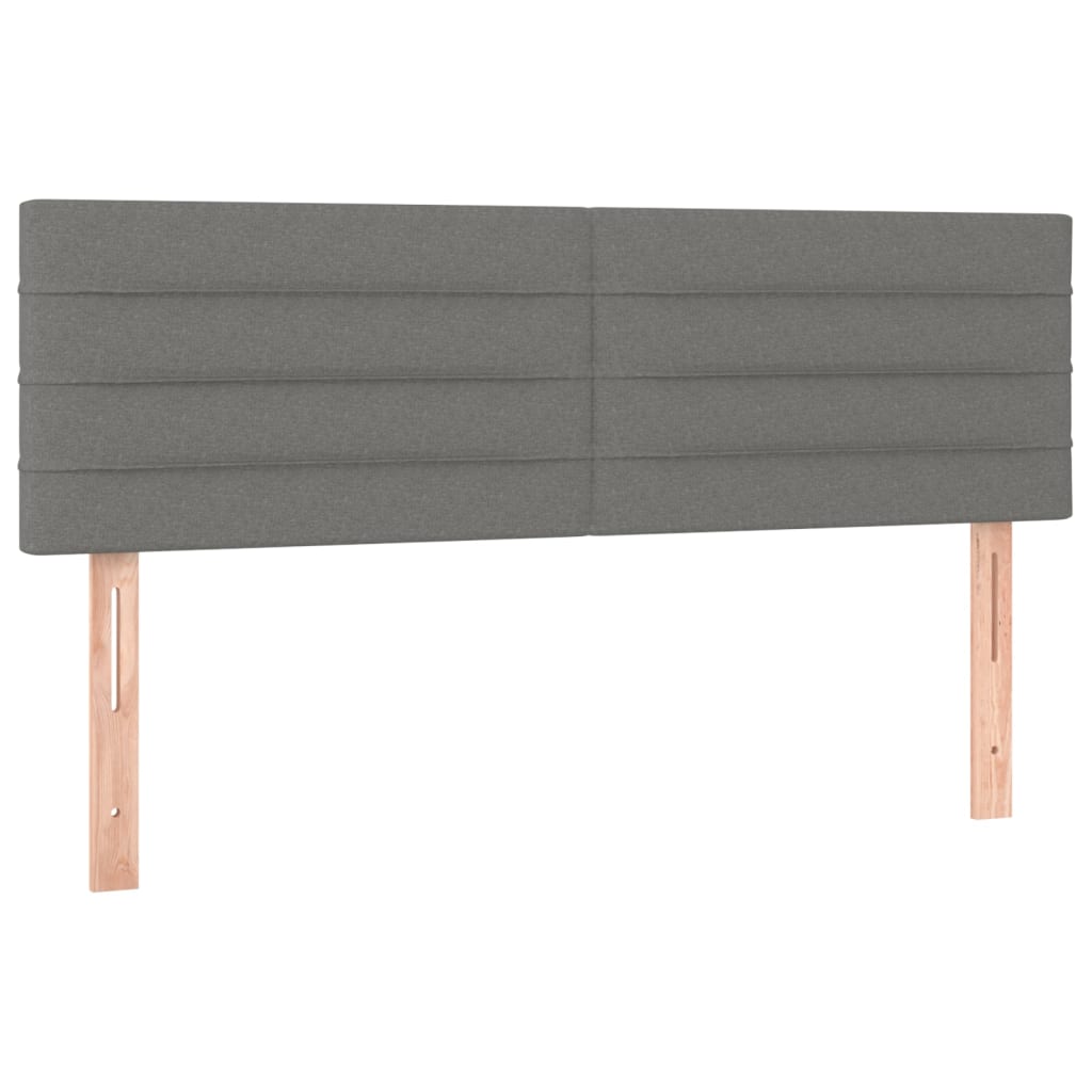sötétszürke szövet LED-es fejtámla 144x5x78/88 cm