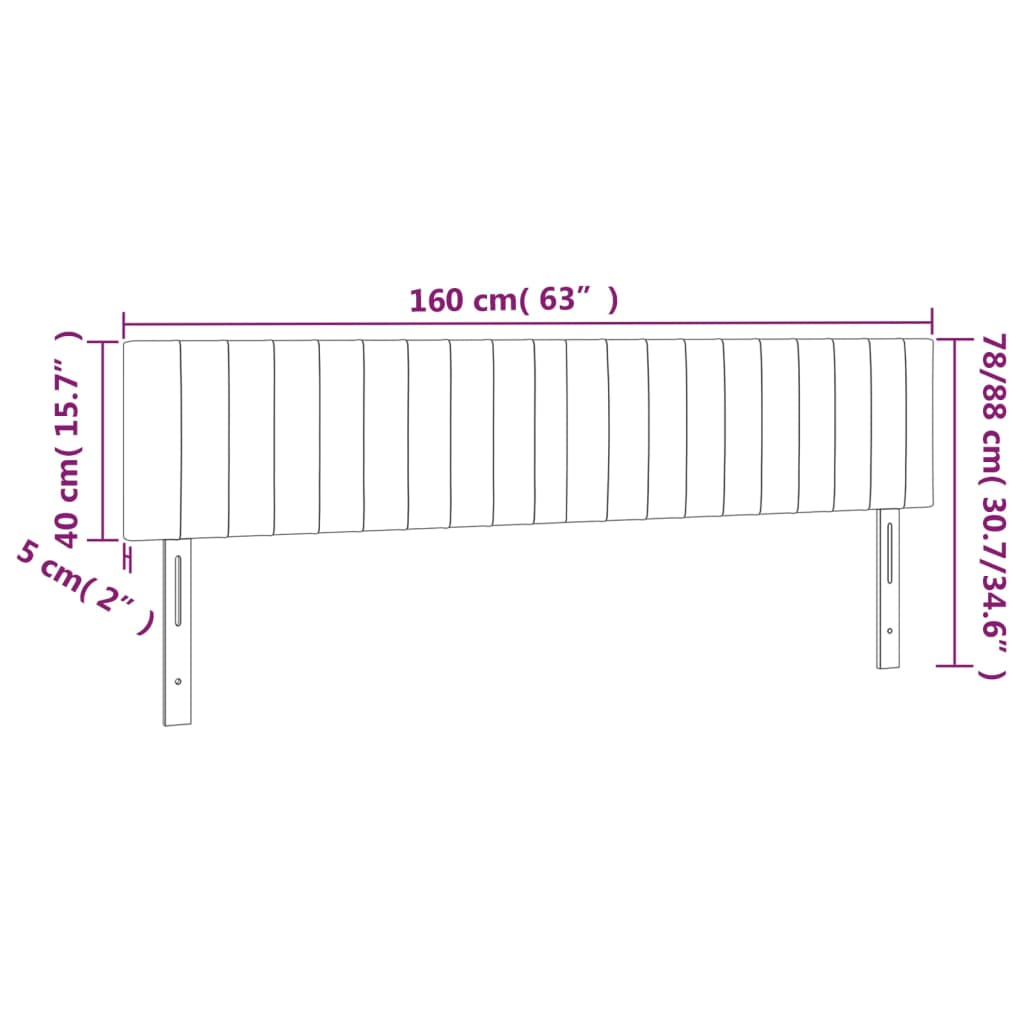 világosszürke szövet LED-es fejtámla 160x5x78/88 cm
