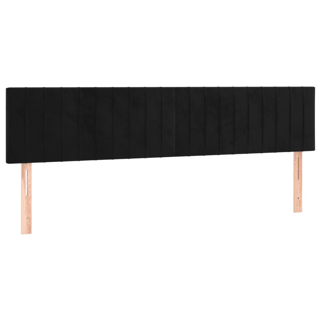 fekete bársony LED-es fejtámla 180x5x78/88 cm