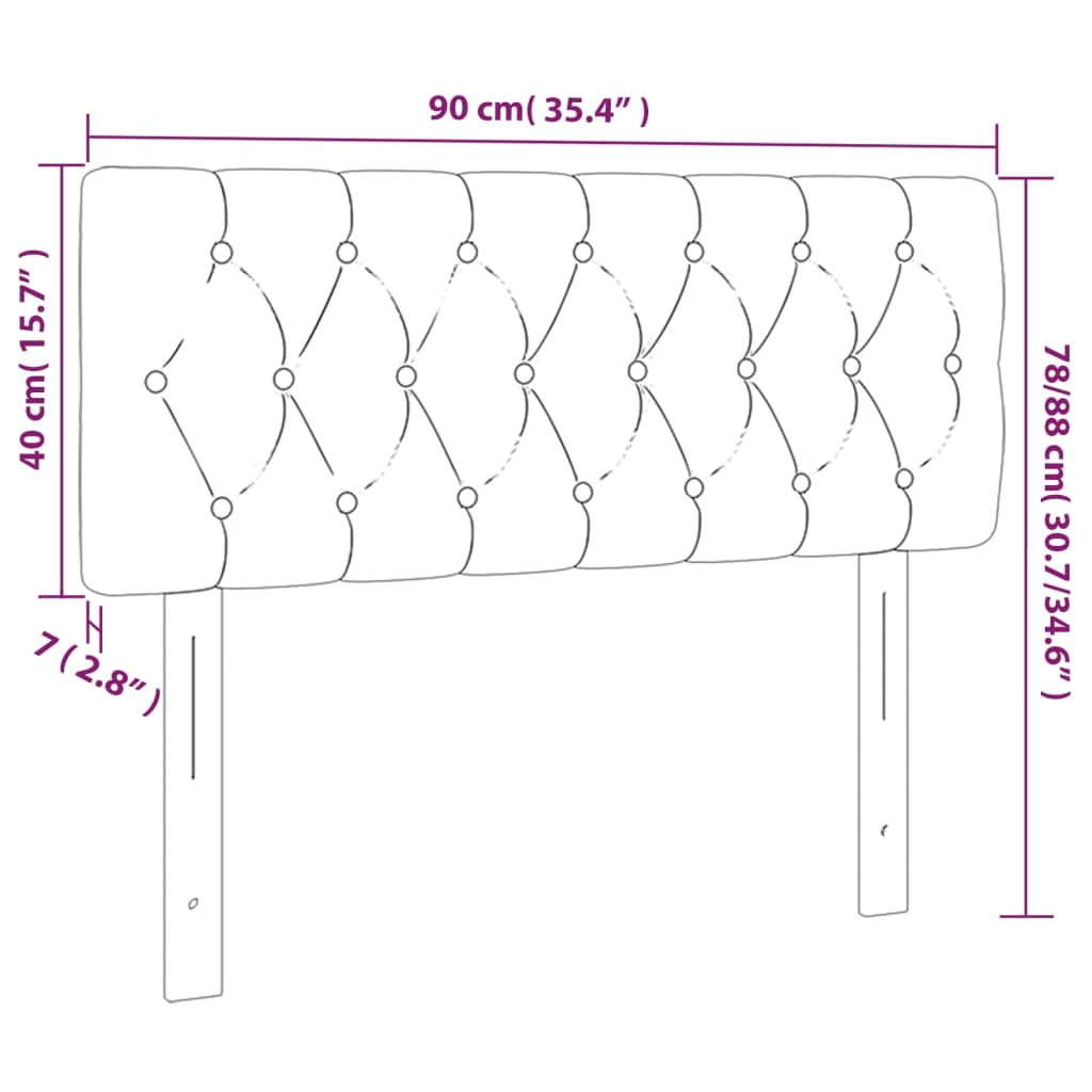 világosszürke bársony LED-es fejtámla 90 x 7 x 78/88 cm